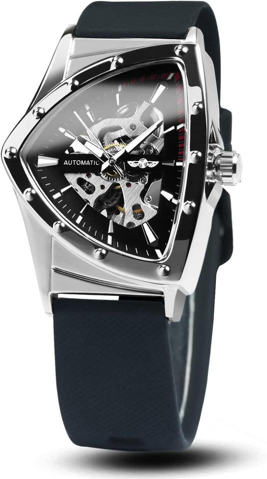 ♛Luxury Riyal Aura Mechanical Wrist Watch Triangle Racing Dial♕